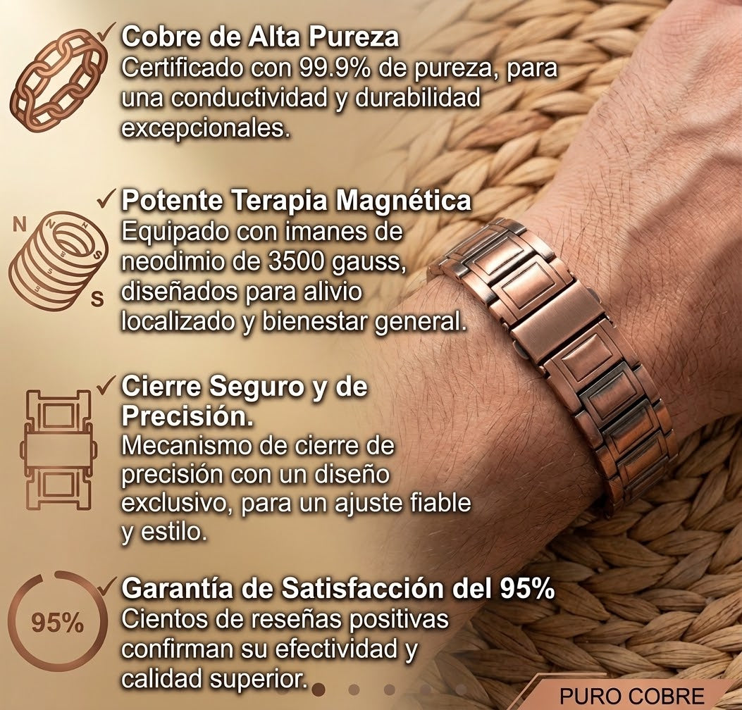 Pulsera de cobre magnética