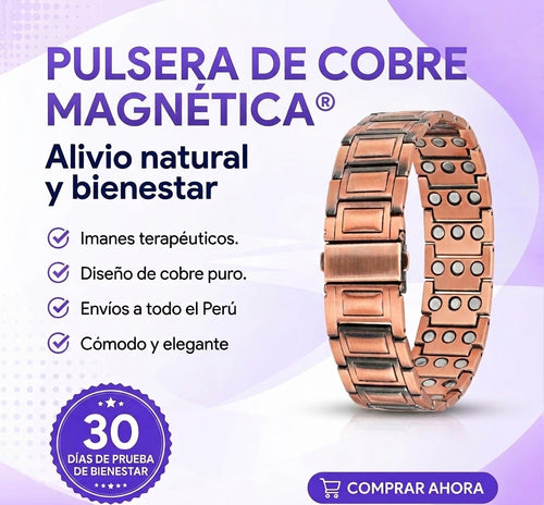Pulsera de cobre magnética
