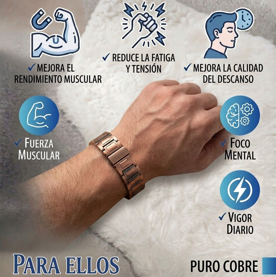 Pulsera de cobre magnética